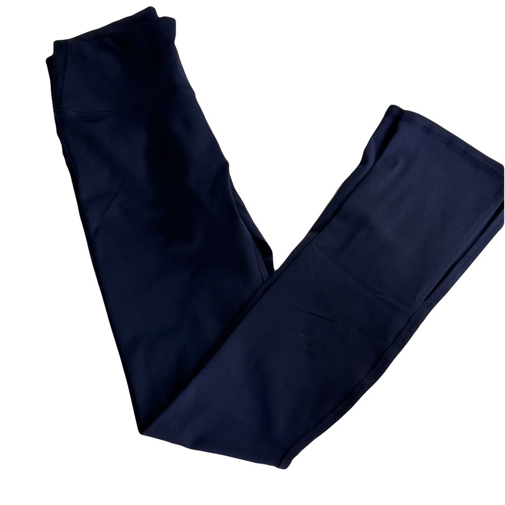 FABLETICS DEGINE SPLIT HEM PANT SIZE SMALL DEEP NAVY BLUE POWER HOLD